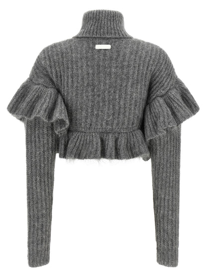 Elisabetta Franchi Gray Mohair Cardigan