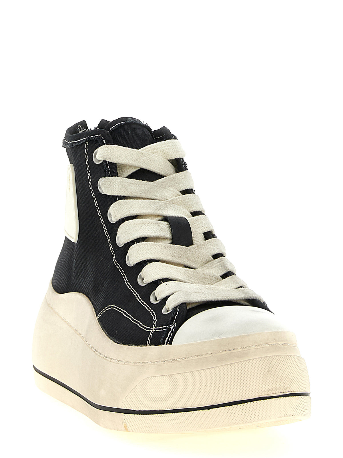 R13 Black Cotton High Top Sneakers