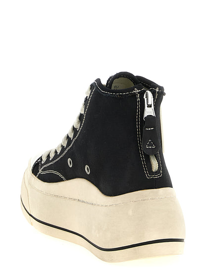 R13 Black Cotton High Top Sneakers