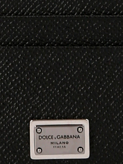 Dolce & Gabbana Black Calfskin Cardholder