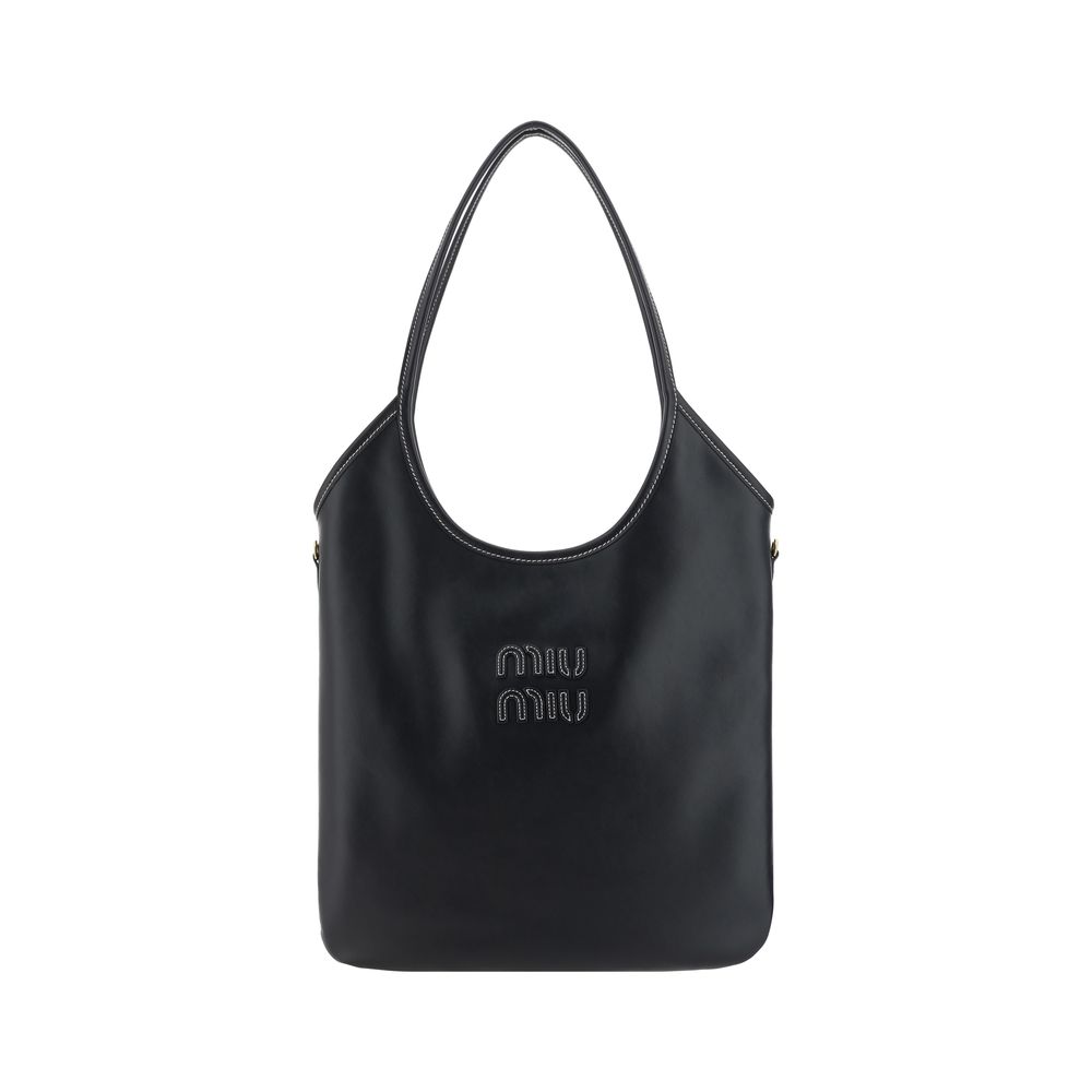 Miu Miu Black Calf Leather Bos Taurus Shoulder Bag