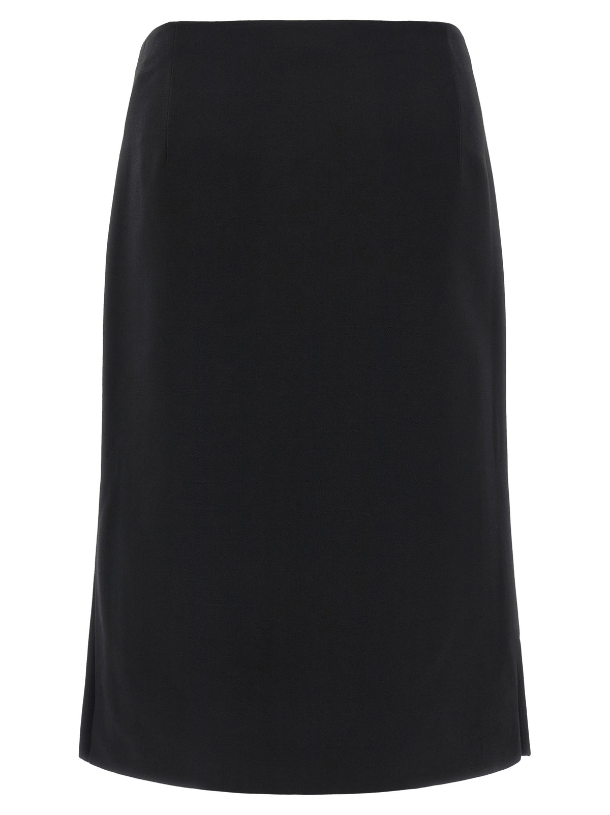 Fendi Black Wool Midi Skirt