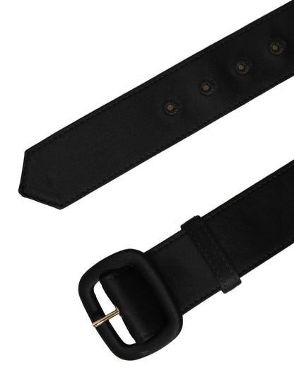 Dolce & Gabbana Black Wide Fabric Oval Buckle Cintura Belt