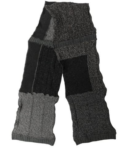 Dolce & Gabbana Multicolor Patchwork Wool Knit Shawl Scarf