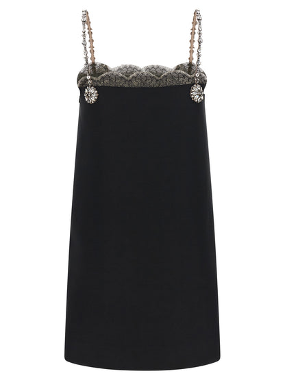 Valentino Garavani Black Virgin Wool Short Dress