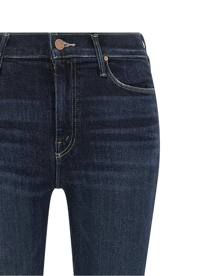 Mother Denim Blue Cotton Flared Jeans