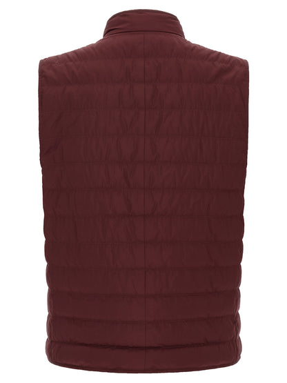 Brunello Cucinelli Bordeaux Polyester Sleeveless Jacket
