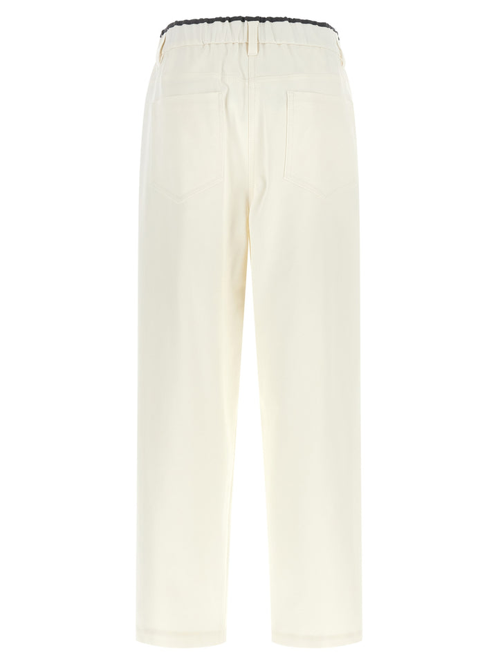 Brunello Cucinelli White Cotton Casual Pants