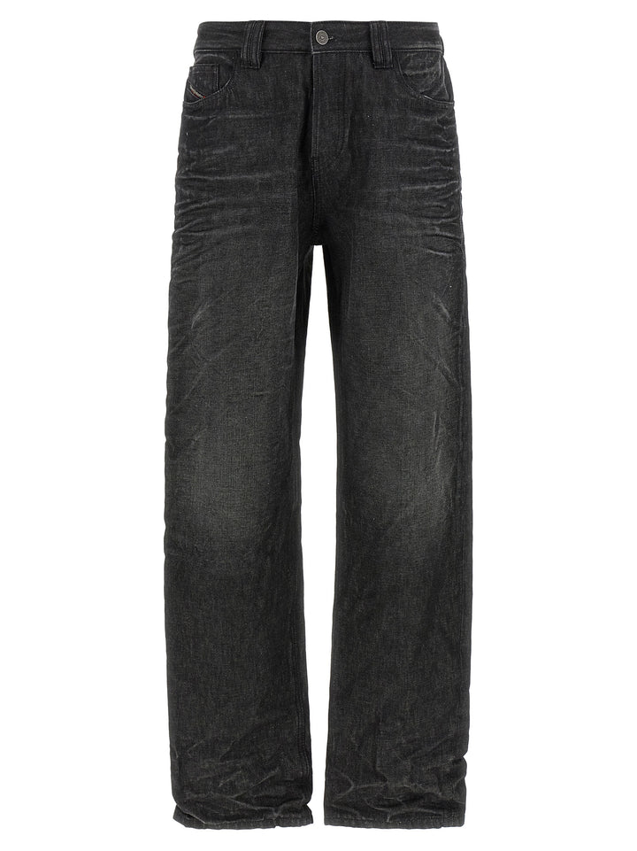 Diesel Gray Cotton Straight-Leg Jeans