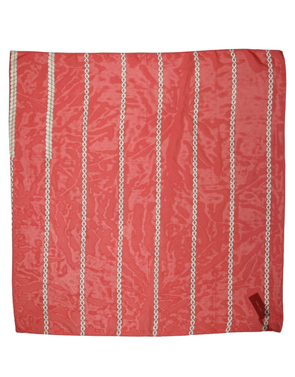Dolce & Gabbana Red Silk Braided Rope Square Foulard Scarf