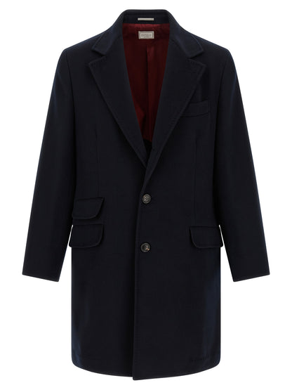 Brunello Cucinelli Blue Virgin Wool Coat