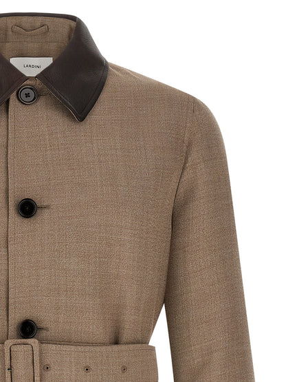 Lardini Beige Virgin Wool Coat