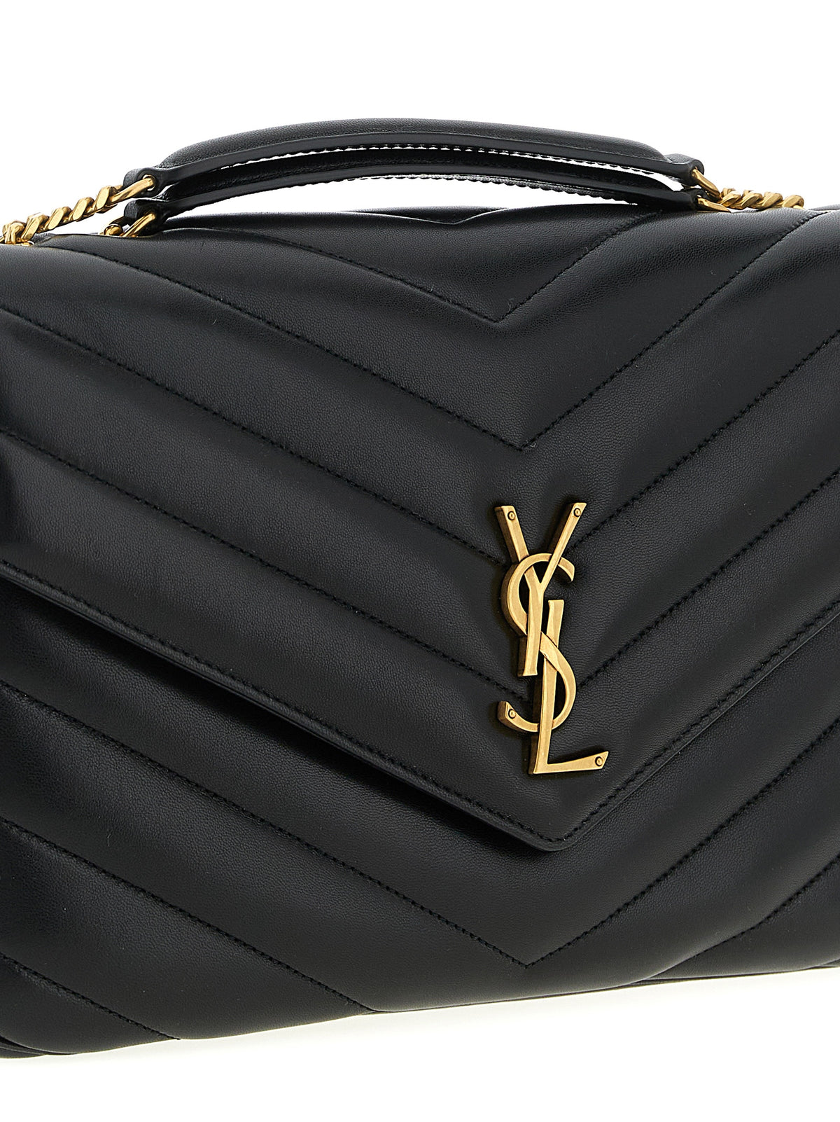 Saint Laurent Black Lamb Leather Shoulder Bag