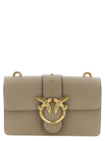 PINKO Gray Calfskin Crossbody Bag