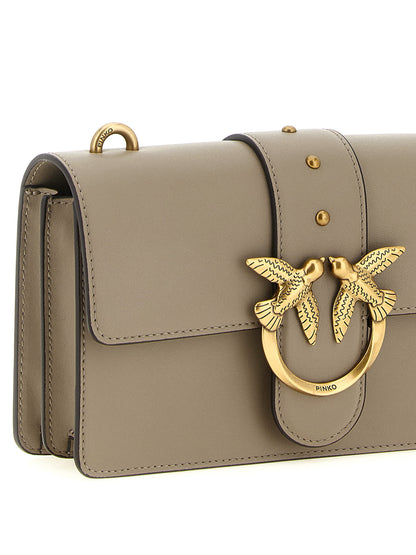 PINKO Gray Calfskin Crossbody Bag