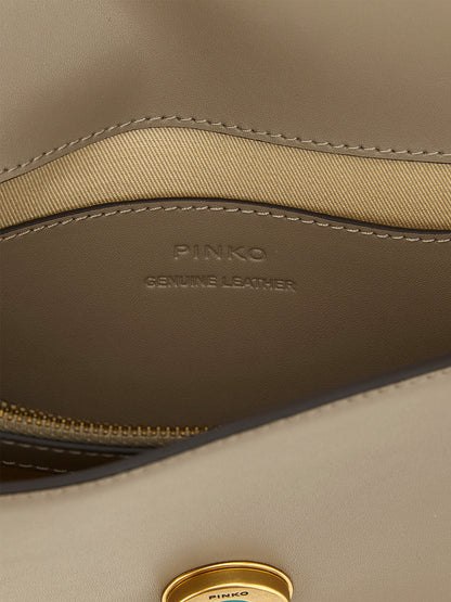 PINKO Gray Calfskin Crossbody Bag