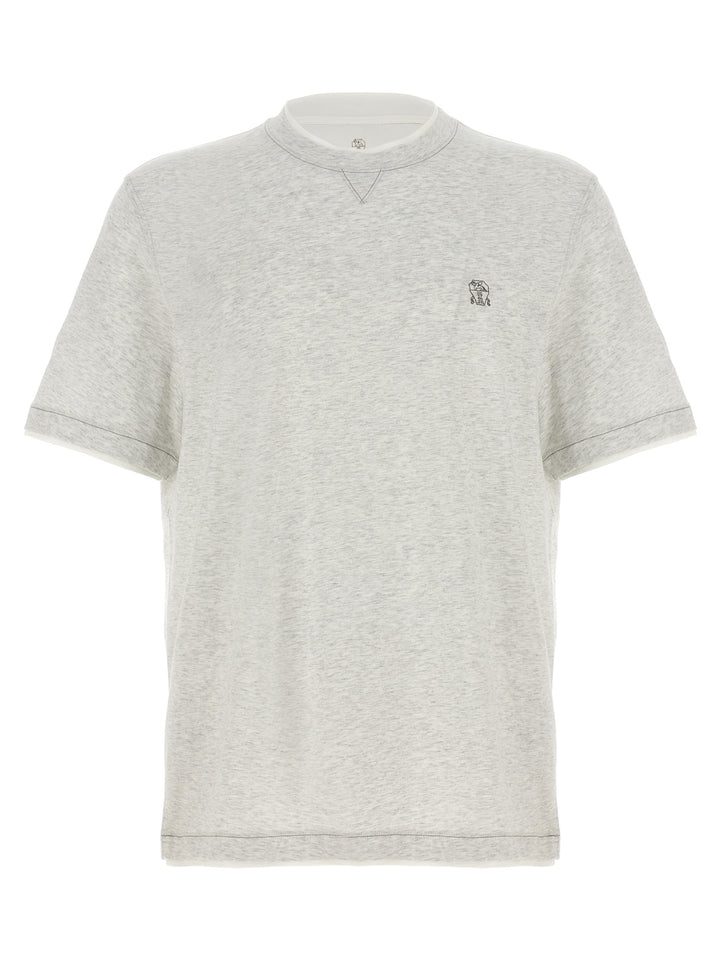 Brunello Cucinelli Gray Cotton T-Shirt
