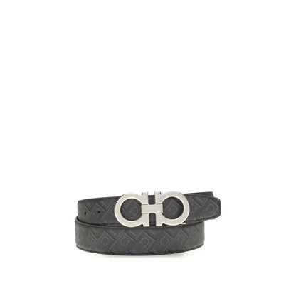 Ferragamo Black Calf Leather Bos Taurus Regular Belt