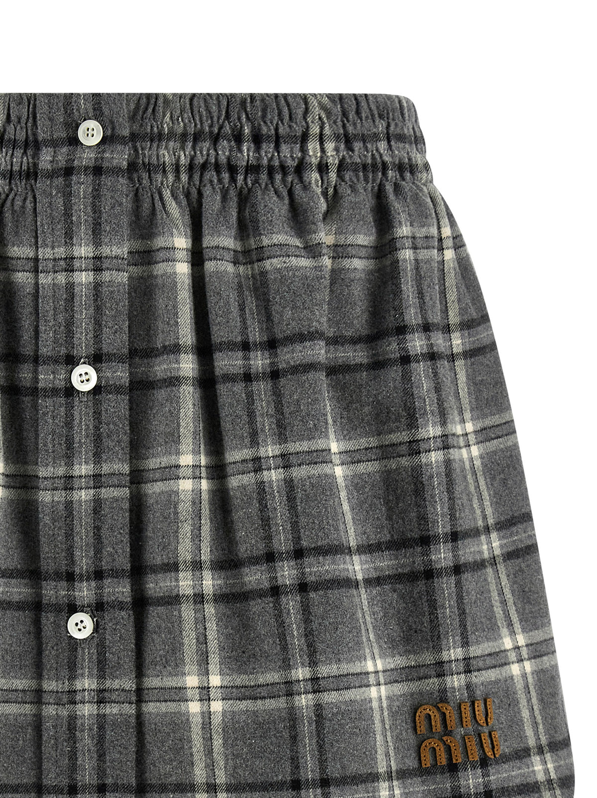 Miu Miu Gray Cotton Long Skirt