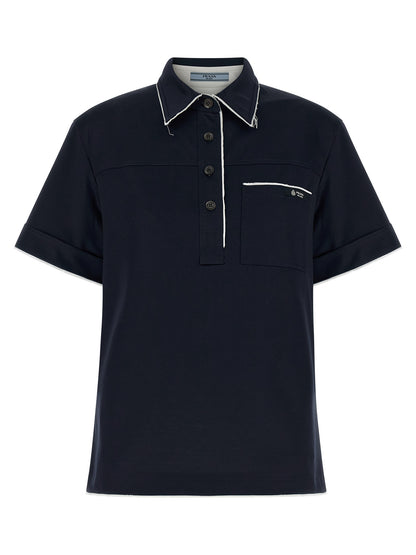 Prada Blue Cotton Polo Shirt