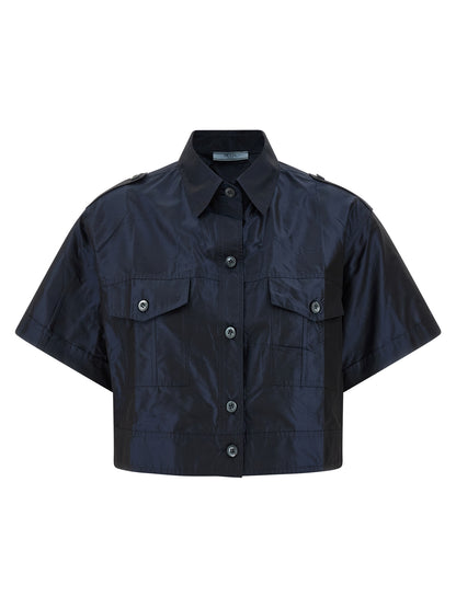 Prada Blue Silk Blouse