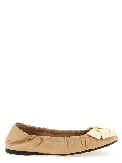 Prada Beige Calfskin Ballet Flats