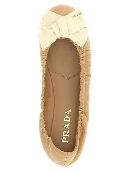 Prada Beige Calfskin Ballet Flats
