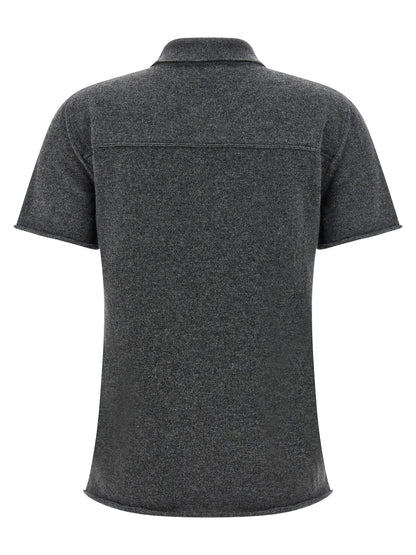 Miu Miu Gray Cashmere Polo Shirt