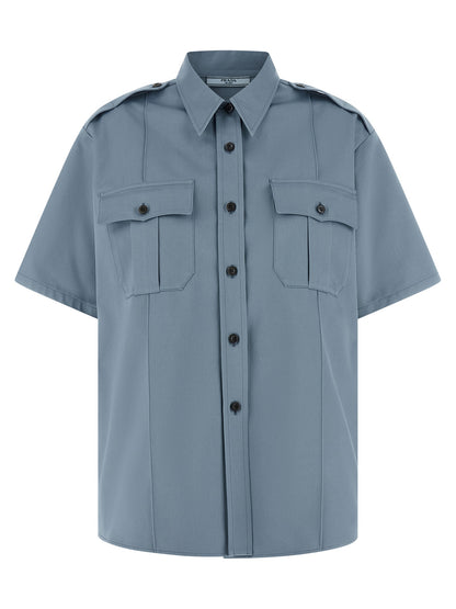 Prada Blue Cotton Blouse