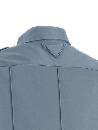 Prada Blue Cotton Blouse