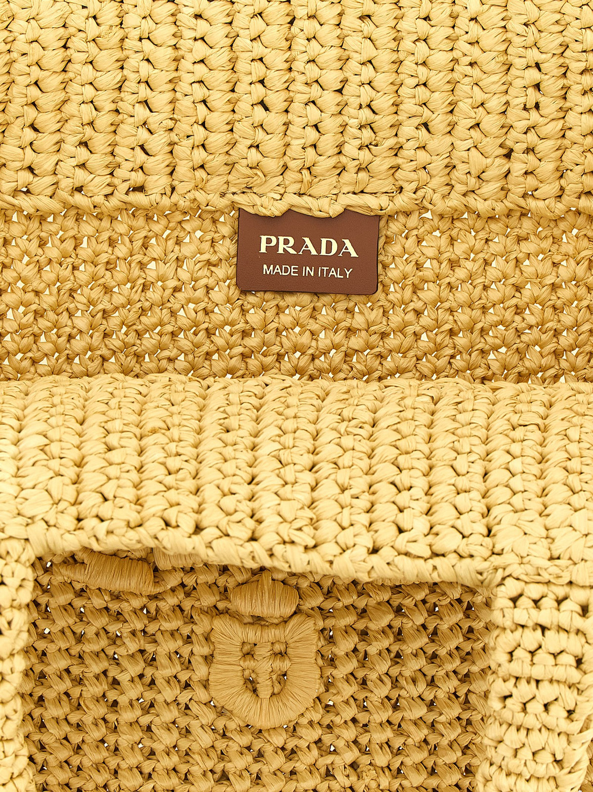 Prada Beige Raffia Tote Bag