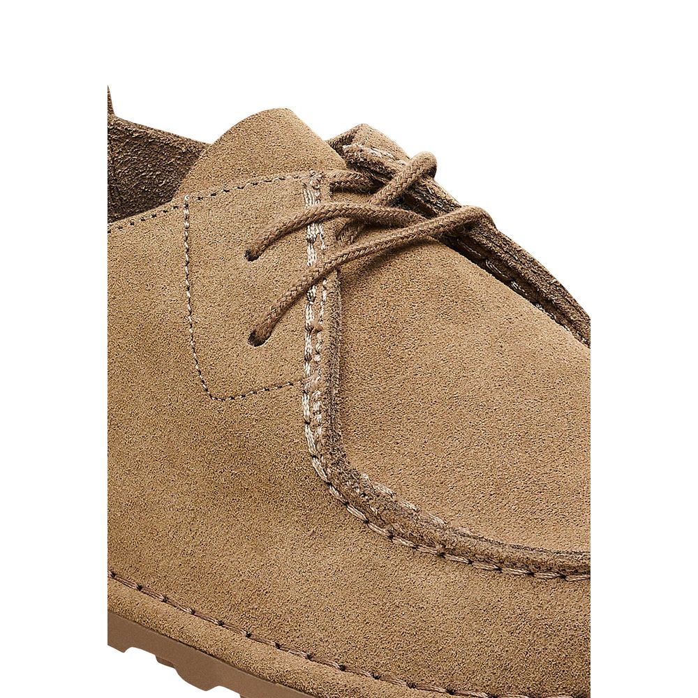 Birkenstock Beige Suede Leather Oxfords And Derbies