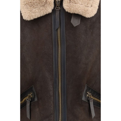 Belstaff Brown Lamb Leather Full-Length Jacket