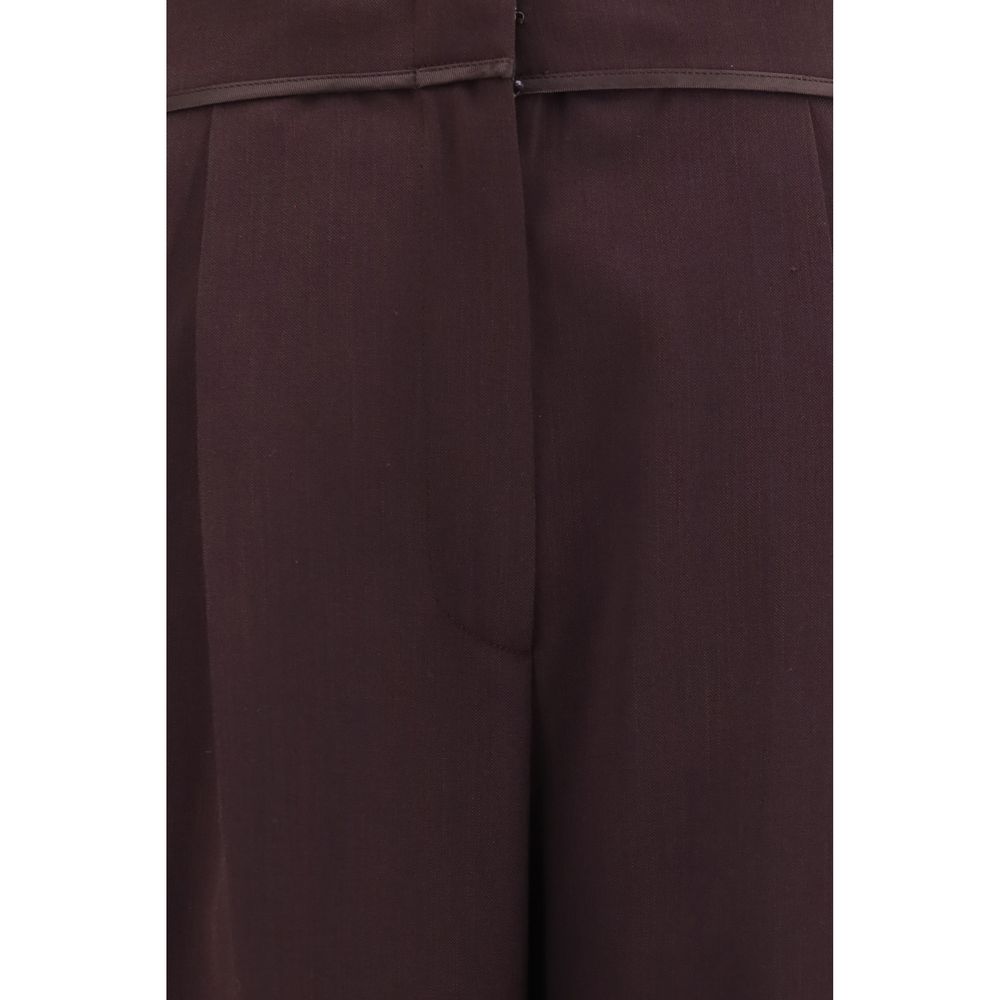 Forte_Forte Purple Polyester Casual Pants
