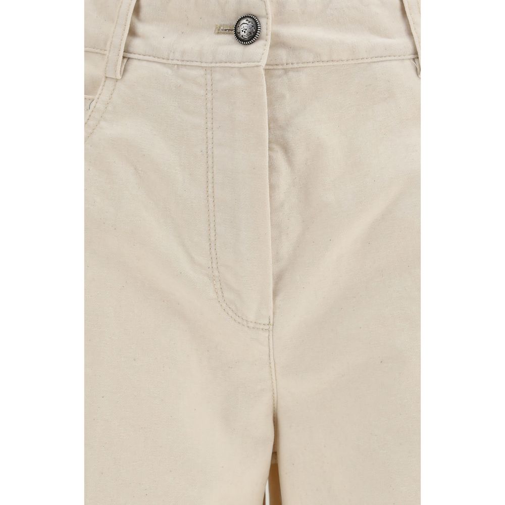 Forte_Forte White Cotton Casual Pants