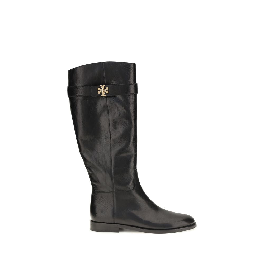 Tory Burch Black Calf Leather Bos Taurus Lace-Up Boots