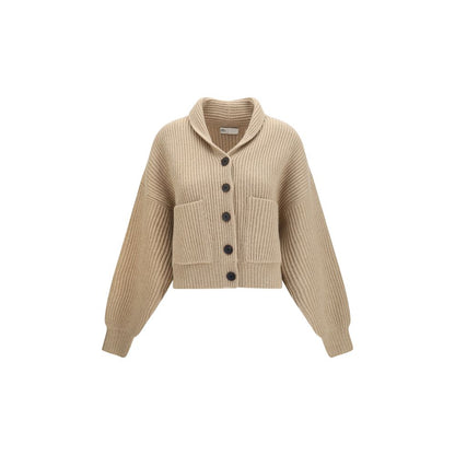 Tory Burch Beige Wool Oves Aries Cardigan