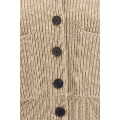 Tory Burch Beige Wool Oves Aries Cardigan