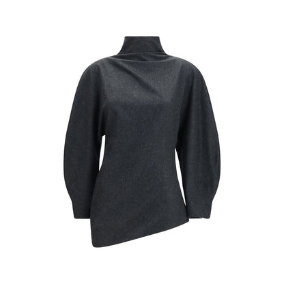 Khaite Gray Wool Oves Aries Blouse