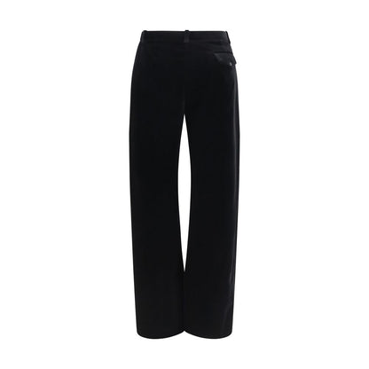 Khaite Black Viscose Casual Pants