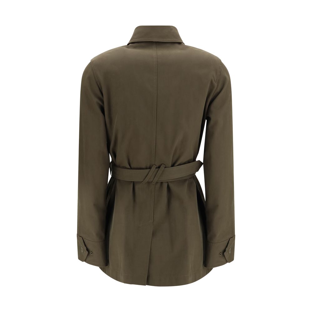 Burberry Bicolor Cotton Full-Length Jacket