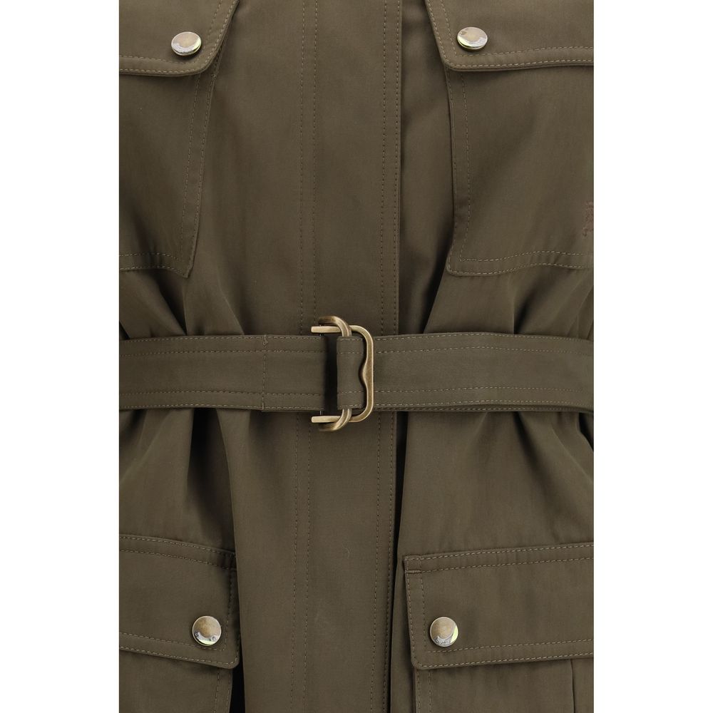 Burberry Bicolor Cotton Full-Length Jacket