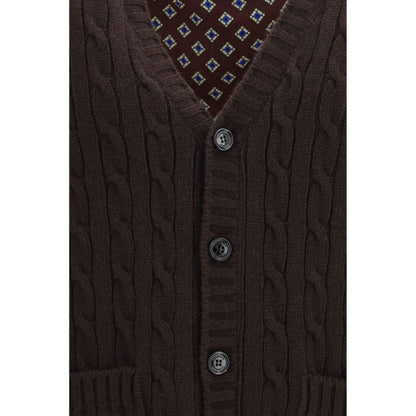 Valentino Garavani Brown Wool Oves Aries Cardigan