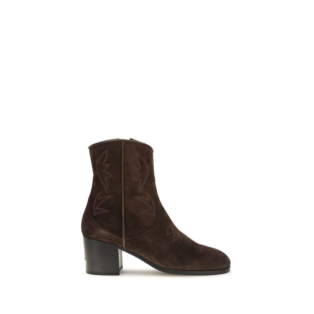 Valentino Garavani Brown Suede Leather Ankle Boots