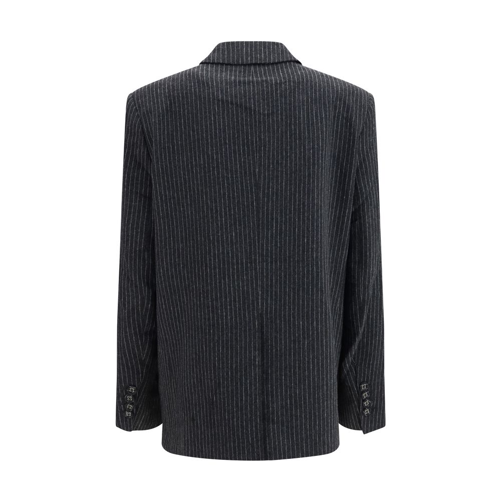 Ganni Gray Wool Oves Aries Blazer
