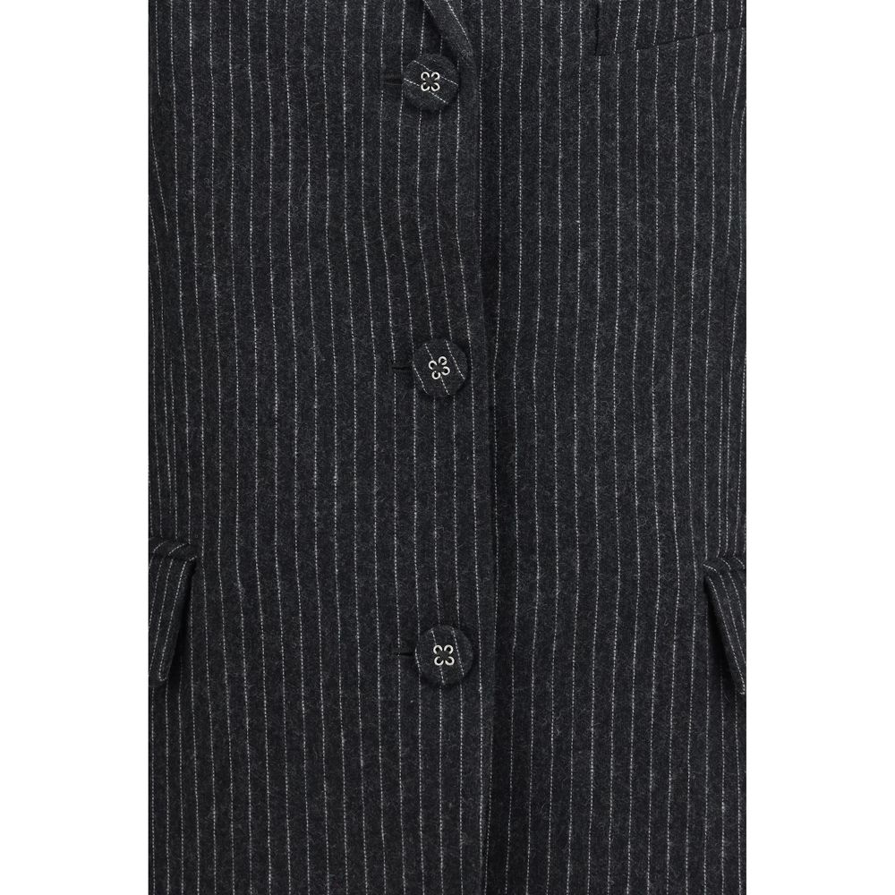 Ganni Gray Wool Oves Aries Blazer