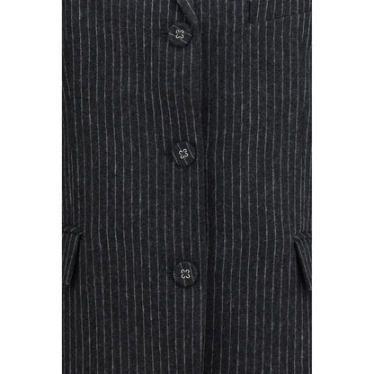 Ganni Gray Wool Oves Aries Blazer