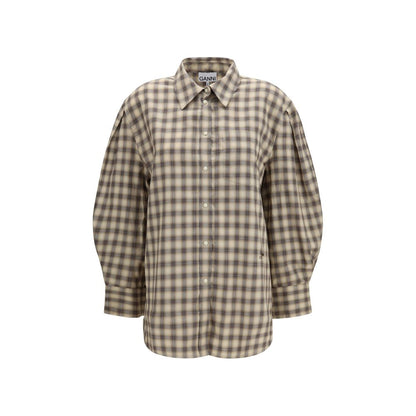 Ganni Beige Cotton Dress Shirt