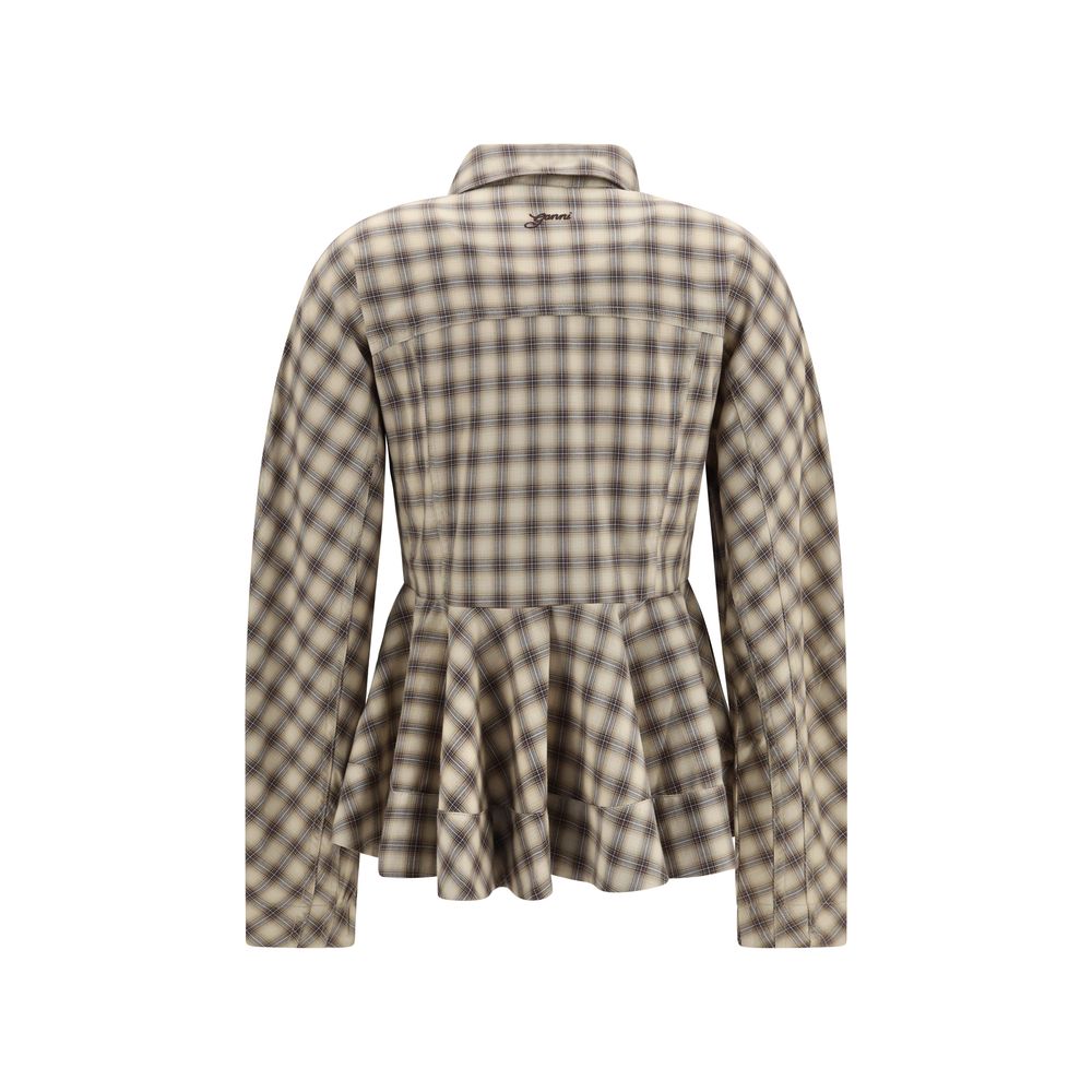 Ganni Beige Cotton Blouse