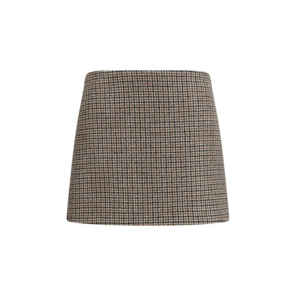 P.A.R.O.S.H. Brown Wool Oves Aries Mini Skirt